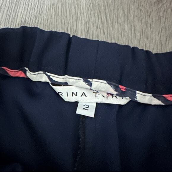 Trina Turk Navy Blue High Rise Skinny‎ Leg Full Length Dress Pants Size 2 - Picture 7 of 10